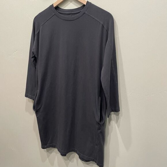 Eileen Fisher Petite Gray Quarter Sleeve Pocket Link Dress - Size: PS - Picture 4 of 6